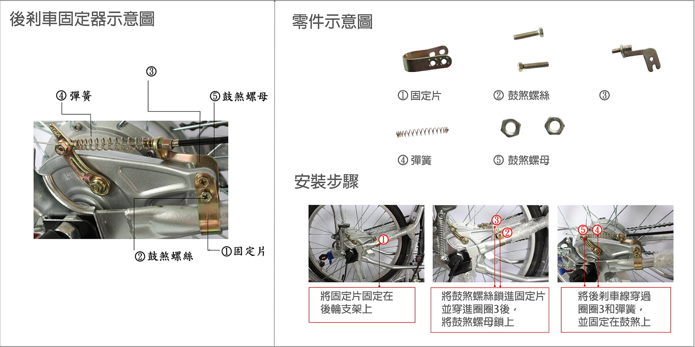 後剎車固定說明